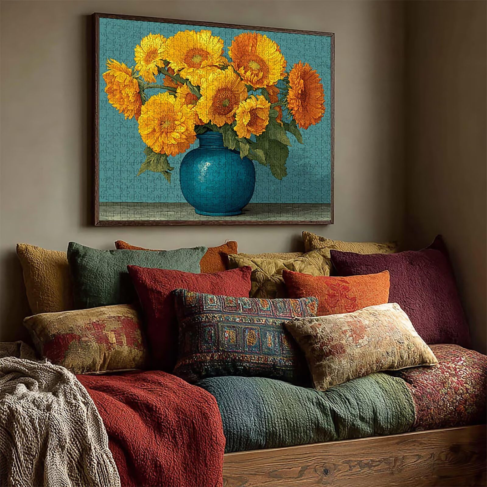 Puzzle Arte con Scatola Flower, Vaso Puzzle Legno 5000 Pezzi Adulti 156x105cm, Attività di Intrattenimento ad Alta Difficoltà, DIY Classici Gioco, Jigsaw Per Tutta La Famiglia, Estate Regalo, 0-2318