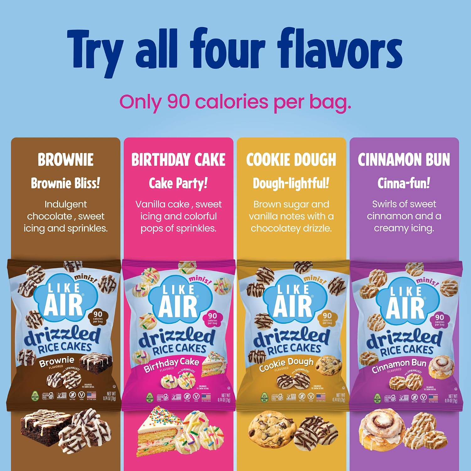  Drizzled Rice Cakes - Cookie Dough Snack Box (10ct) Vegan/Nut-Free thumbnail
