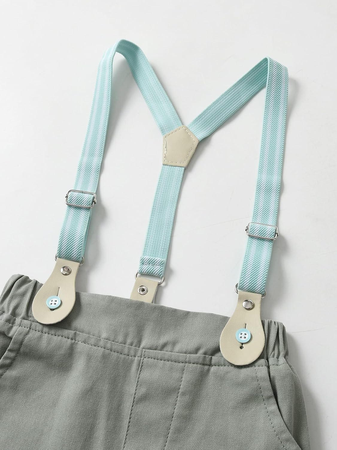 Boarnseorl Baby Boys Pants Sets,Toddler Gentleman Outfits,Infant Long Sleeve Shirt + Pants + Bow Tie + Suspenders