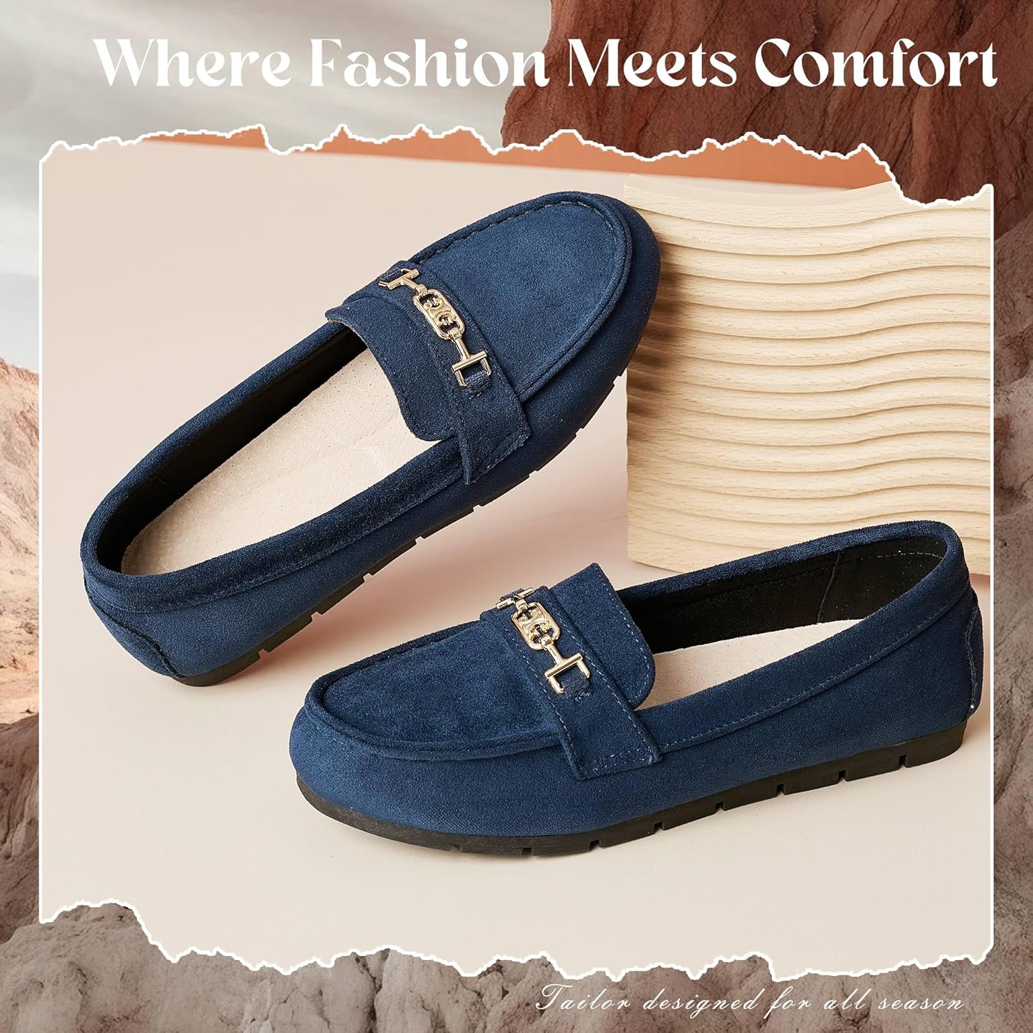 Loafers for Women Comfortable Slip On Flats with Memory Foam Insole for Daily Wearing - Image 7