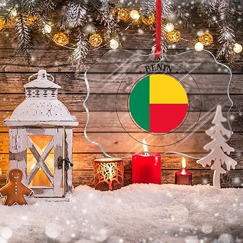 Vista 229 de Bandera de Curazao - Adorno para árbol de Navidad, bandera nacional, decoración de árbol de Navidad de Curazao, recuerdo acrílico, adorno colgante