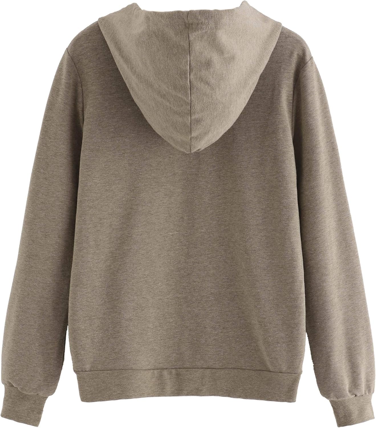 SweatyRocks Sweatshirt Women's Long Sleeve Pullover Sweatshirt Hoodie Brown Small