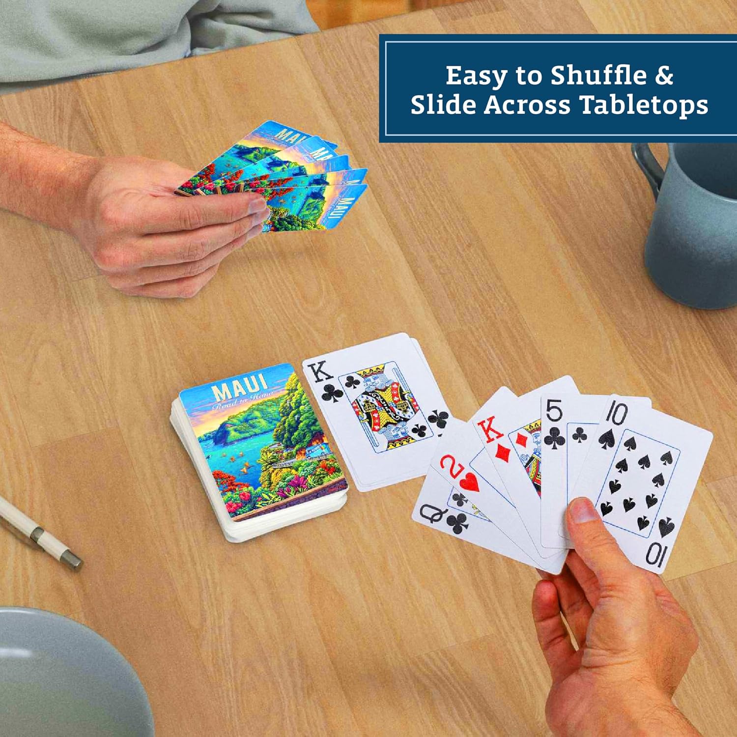 Boardwalk Puzzles Premium Featherlight Unique Playing Cards, Fun Themed Deck for Home and Travel | Maui Road to Hana