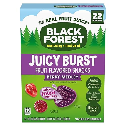 Miniatura 35 de Black Forest Juicy Burst - aperitivos frutales - 40 paquetes, frutas mixtas, hechas con jugo de fruta natural, sabor natural, libre de grasa y sin