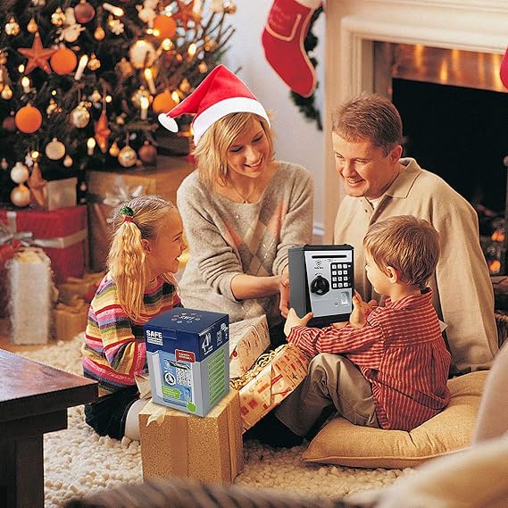 Toy Piggy Bank, Talking Safe Box Fingerprint ATM Machine for Kids