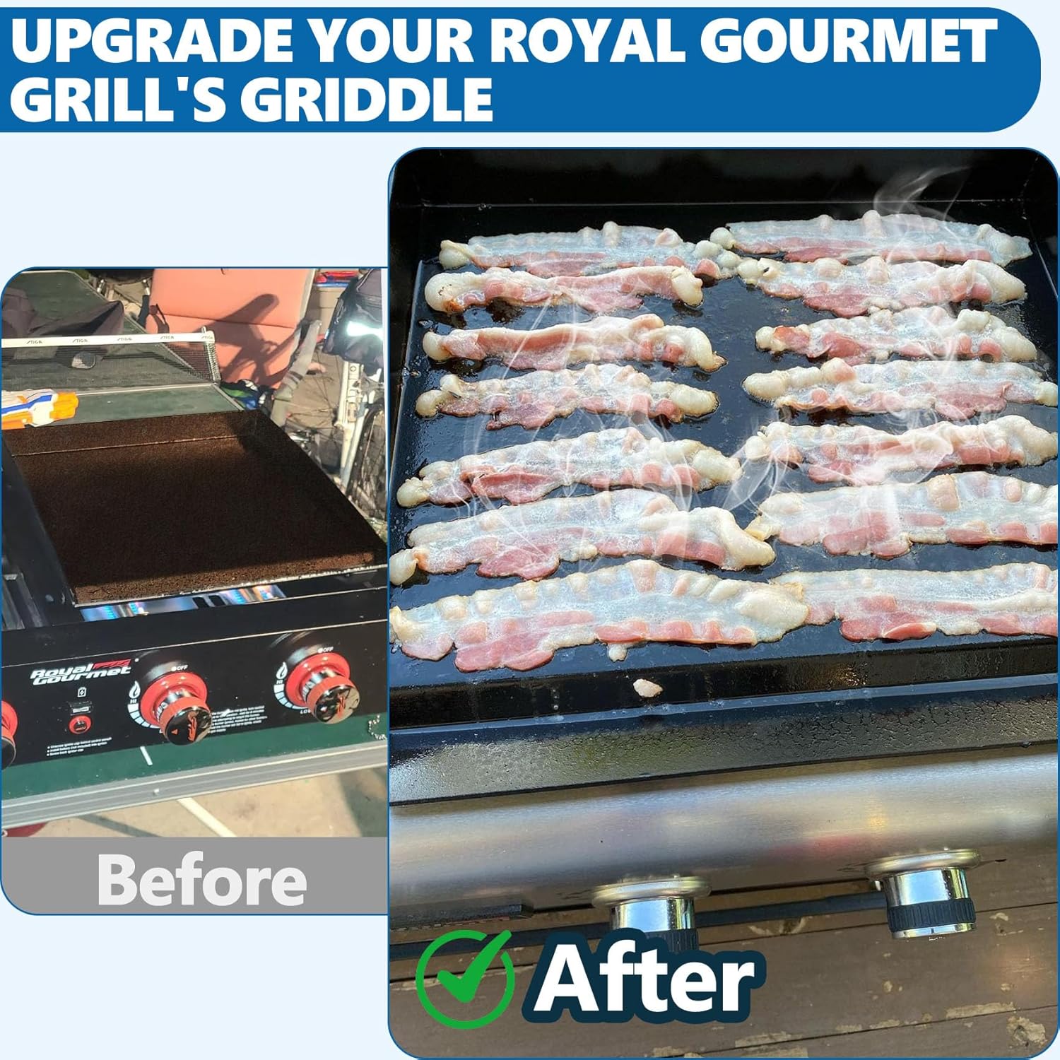 Portable Top Griddle for Royal Gourmet GD4002T, Cast Iron Griddle Plate, Royal Gourmet accessories, Outdoor BBQ Cooking Camping, Flat Top for Royal Gourmet 4-Burner Gas Grills