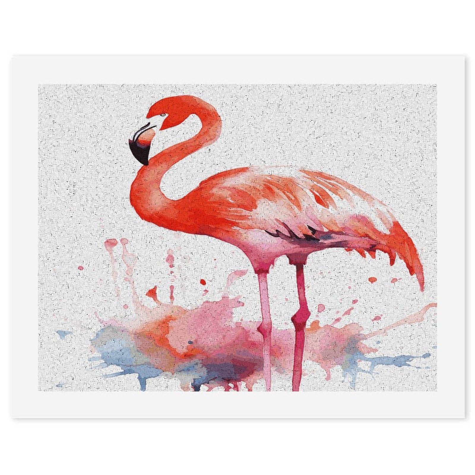 LDGSUPH Watercolor Flamingos Paint by Numbers Kits for Adults Beginners Exquisite Digital Oil Painting Kits Painting Anti-fading Canvas Wall Art DIY Gift for Home Wall Decor
