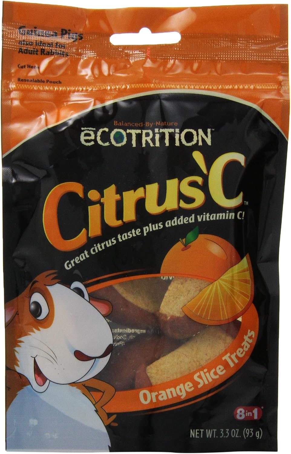 8 In 1 Citrus C Orange Slice Small Animal Treat, 3.3-Ounce