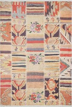 100x200 cm Bielsko Turuncu Patchwork Y n El Dokuma Modern Geometrik Etnik Eskitme Desenli Boho Oturma Odas  Salon Yolluk Koridor Mutfak Hal s
