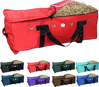 Majestic Ally 1200 D Nylon Fabric Large 44” x 20” x 16” and Extra Large 52" x 27" x21" Heavy-Duty Hay Bale Storage Bag (Red, Large)