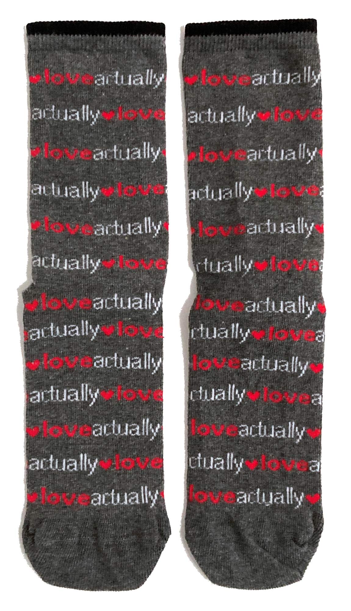 Sock Shack Women's Grey Love Actually Romantic Valentine Socks 4-8 Uk /37-42 Eur/ 6-10 Us