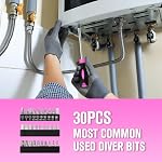 206-Piece Ensemble d'outils rose pour les femmes,Kit d'outil maison basique pour les filles filles dames,Boîte à outils main pour appartement Garage Bureau College Dorm & DIY Projets