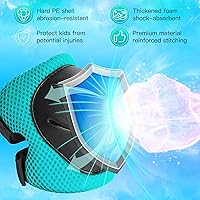 Vista 2 de Juego de protección para niños, rodilleras para niños de 3 a 14 años, rodilleras y coderas con protectores de muñeca 3 en 1 para patinaje, ciclismo