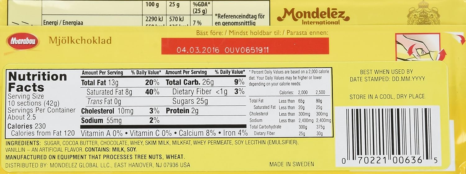 Marabou Milk Chocolate Bars 6-Pack