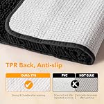 Yeaban Mats de bain noirs – Épaisseur Chenille Rugs salle de bain absorbante et lavable Rug Non-dérapant, Rug en peluche pour salle de bains, douche, lavabo - 17"x24"
