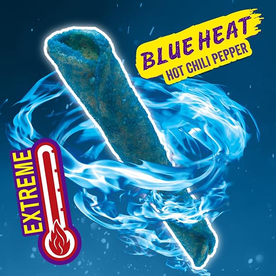 Takis Blue Heat Rolled Tortilla Chips, Hot Chili Pepper Artificially Flavored, 9.9 Ounce Bag