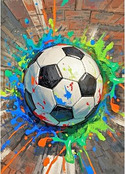 SHEGZHUC Diamond Painting Adult Football Sports 30 x 40 cm Diamond Painting Pictures Football Pop Art Mosaic Embroidery Cross Stitch Art Gift Wall Decoration for Bedroom Living Room