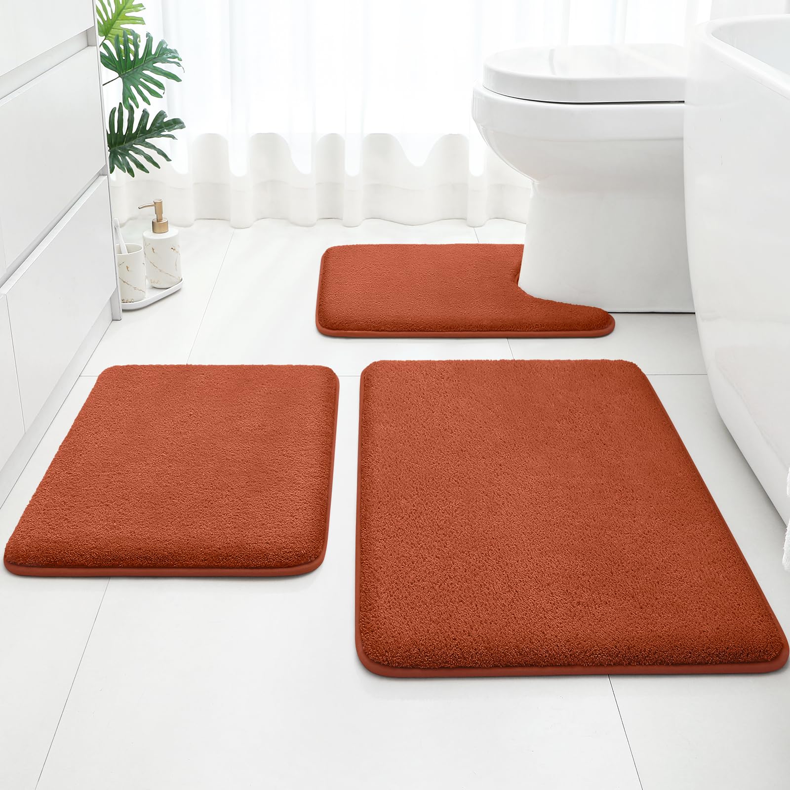 HOMEIDEAS Upgraded Bathroom Rugs Set 3 Piece