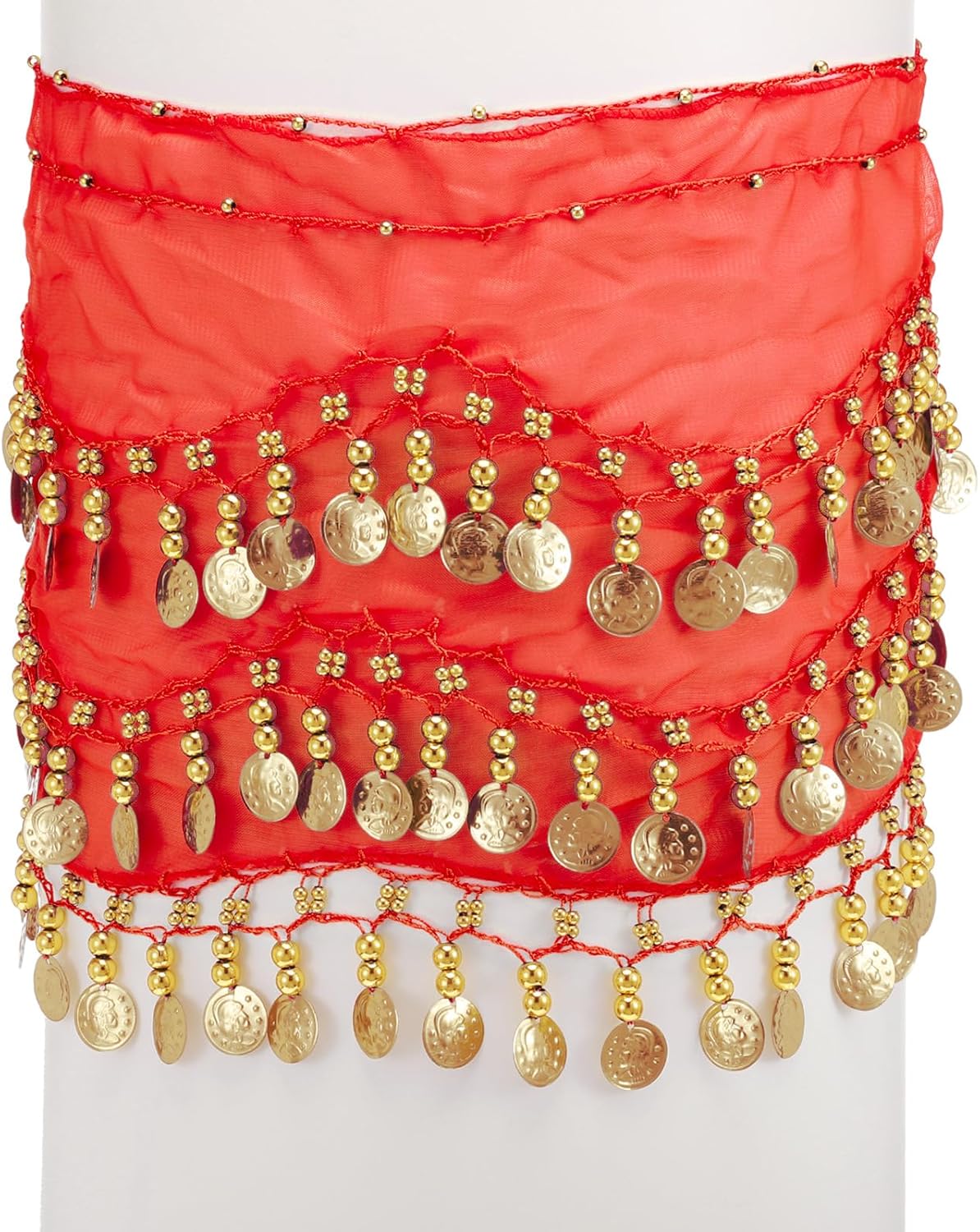 PATIKIL Belly Dance Hip Scarf, Women's Belly Dance Costume Skirt Wrap with Gold for Dance or Yoga Class