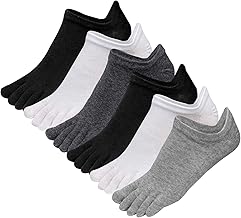 Soleeya 6 Pairs Men's Cotton Ankle Toe Socks Size 39-45, Invisible Low Cut Sport Socks for Running Cycling, multicoloured, 42
