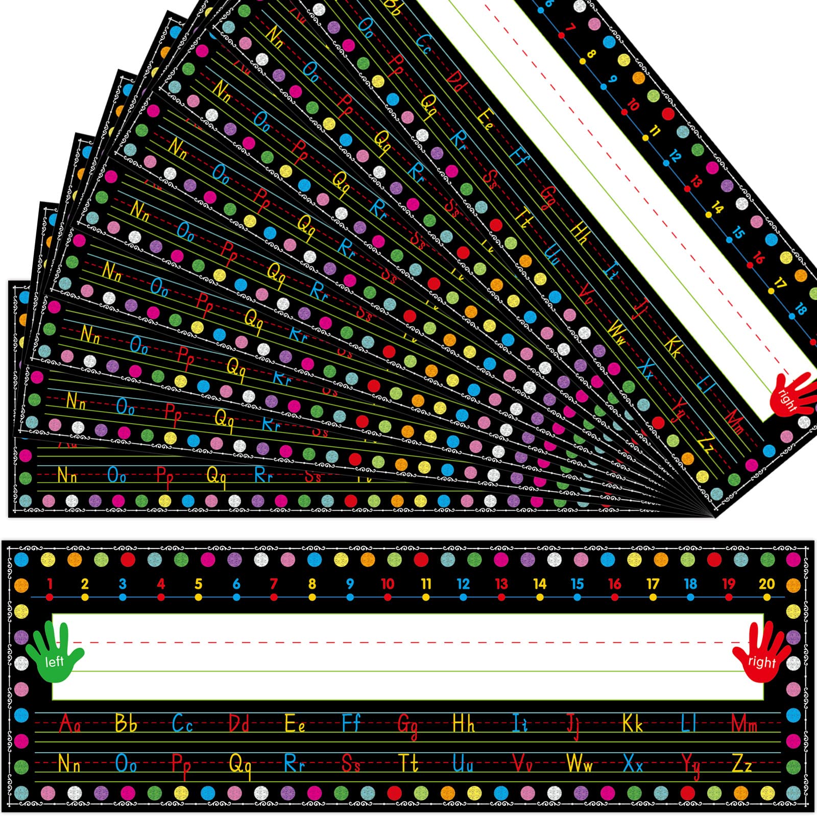 Chalkboard Brights Name Plate Traditional Manuscript Nameplates Primary Students Desk Name Tag 36 Pcs