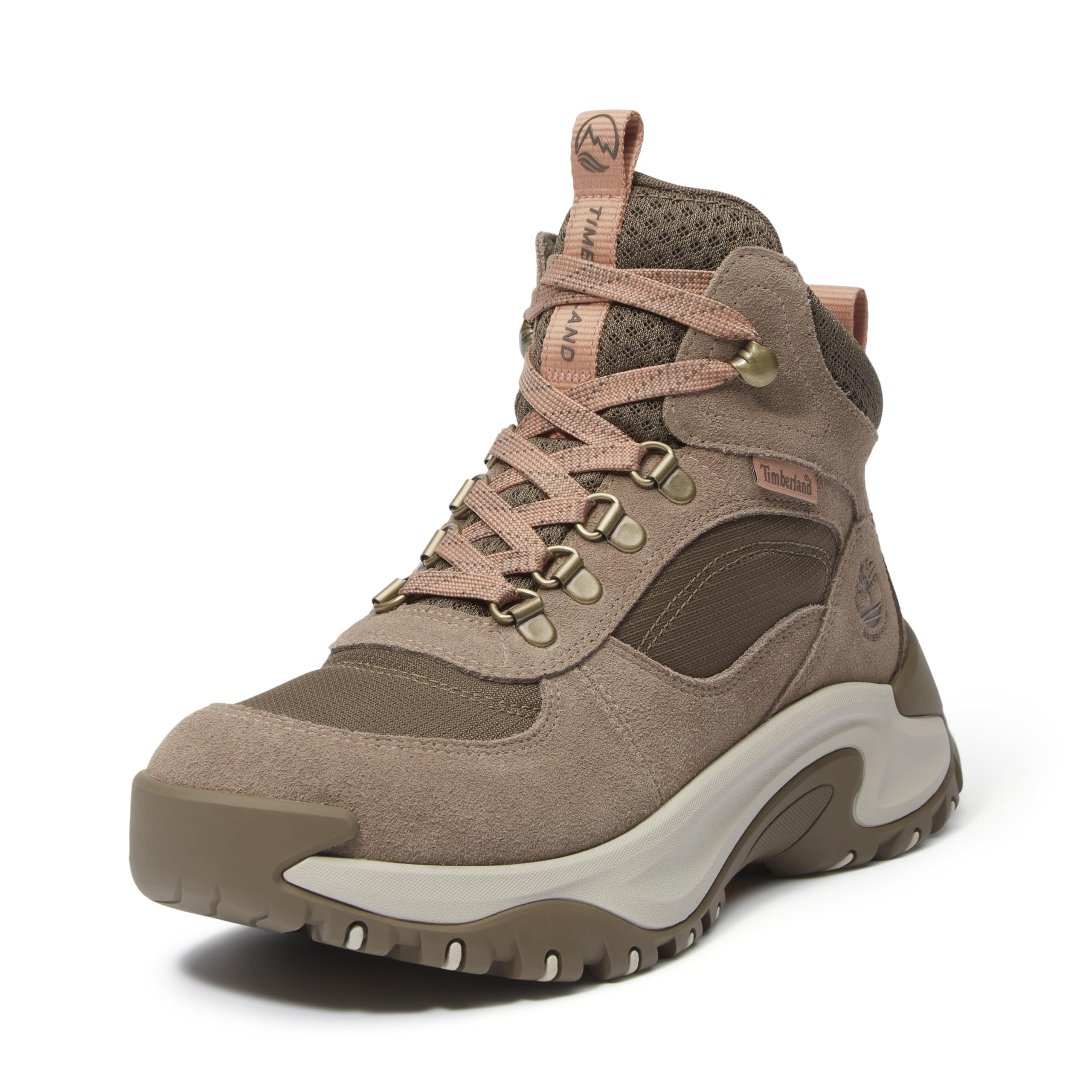 Timberland Women's Mt. Maddsen Peak Mid Lace-Up Waterproof Hiking Boot, Taupe Suede, 9