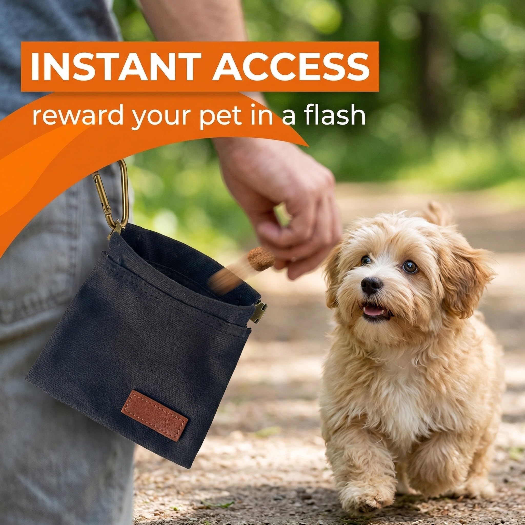 1 Pezzi Borsa Addestramento Cani con Porta Snack Integrato, Mani Libere e Moschettone, Porta Crocchette per Cani - Accessorio per Addestramento Professionale per Passeggiate, Agility