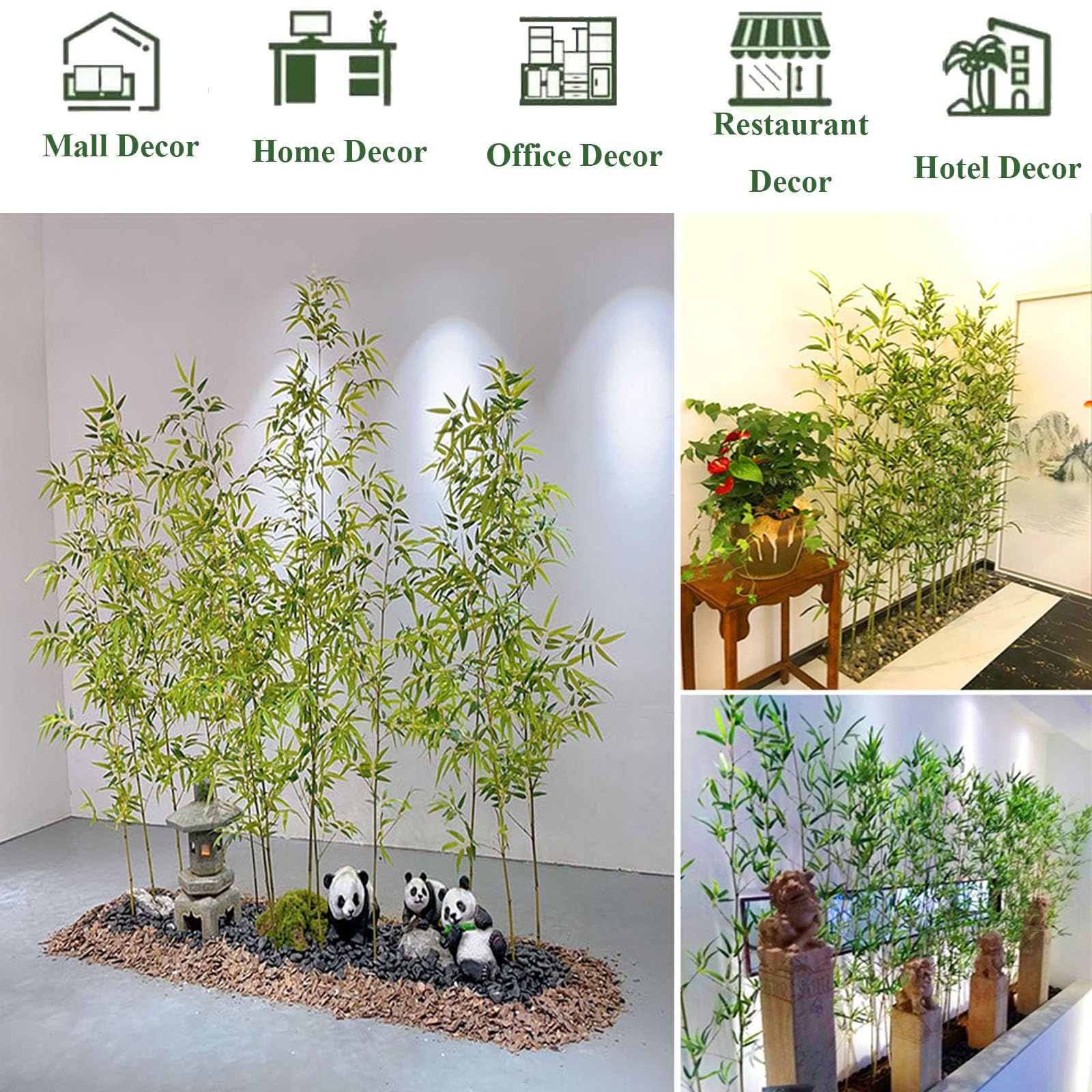 Faux-Bambus-Pflanze, Große Künstliche Bambusbäume Für Patio-Privatsphärenzaun, Indoor-Outdoor-Zimmertrennwände, Landschafts-Grünwand & Aquarium-Dekoration(40 Bamboo,1.5m/4.9ft Tall)