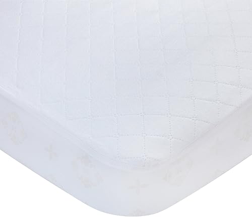 Carters - Funda de colchón ajustable impermeable para cuna y protector de colchón para cuna de bebé sábana protectora para niños y niñas color blanco
