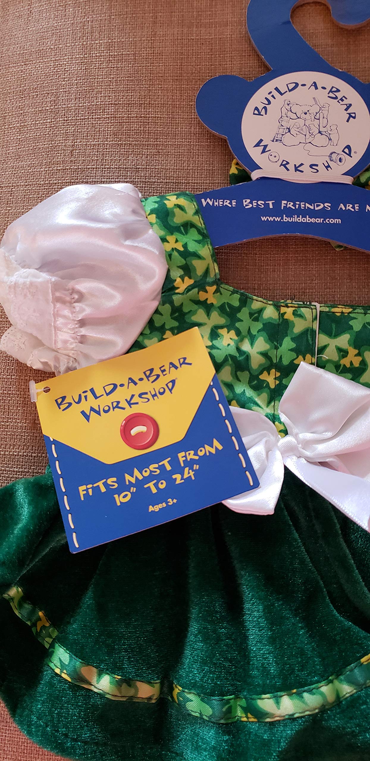 Build Your Bears Wardrobe Teddy Bear Clothes fits Build a Bear Teddies elf girl outfit shoes/hat Red/Green