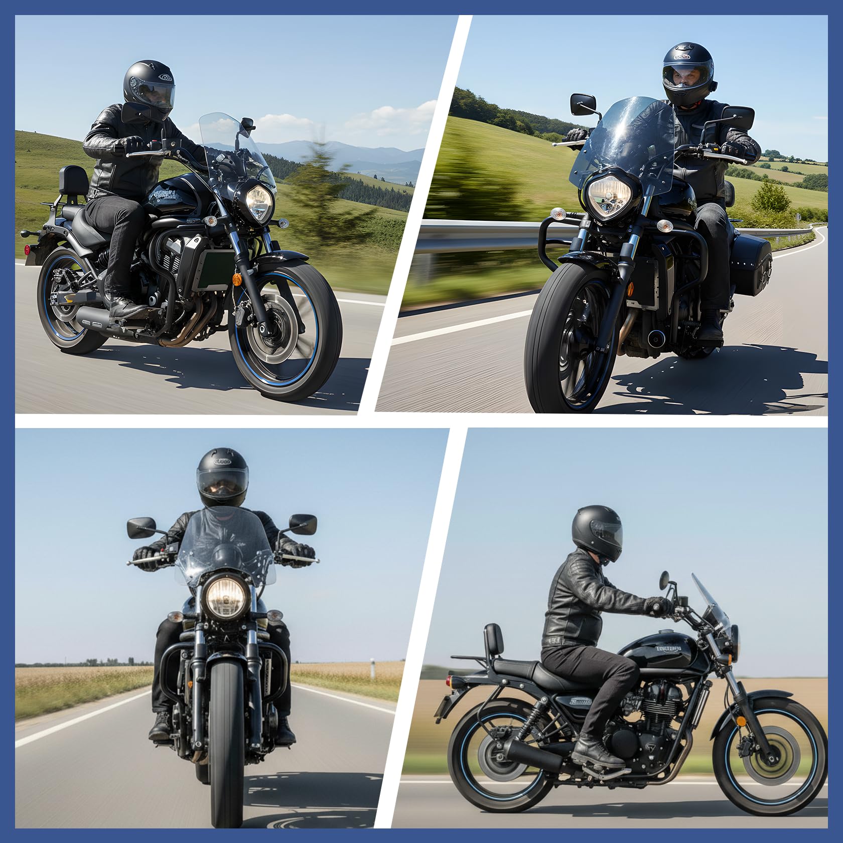 XX eCommerce motocicleta Parabrisas flujo de aire deflector de viento kit de carenado delantero compatible con K-awasaki Vulcan S650 VN650 EN650 S 650 VN EN650 2015-2022 16 17 18 19 20 21(humo ligero)