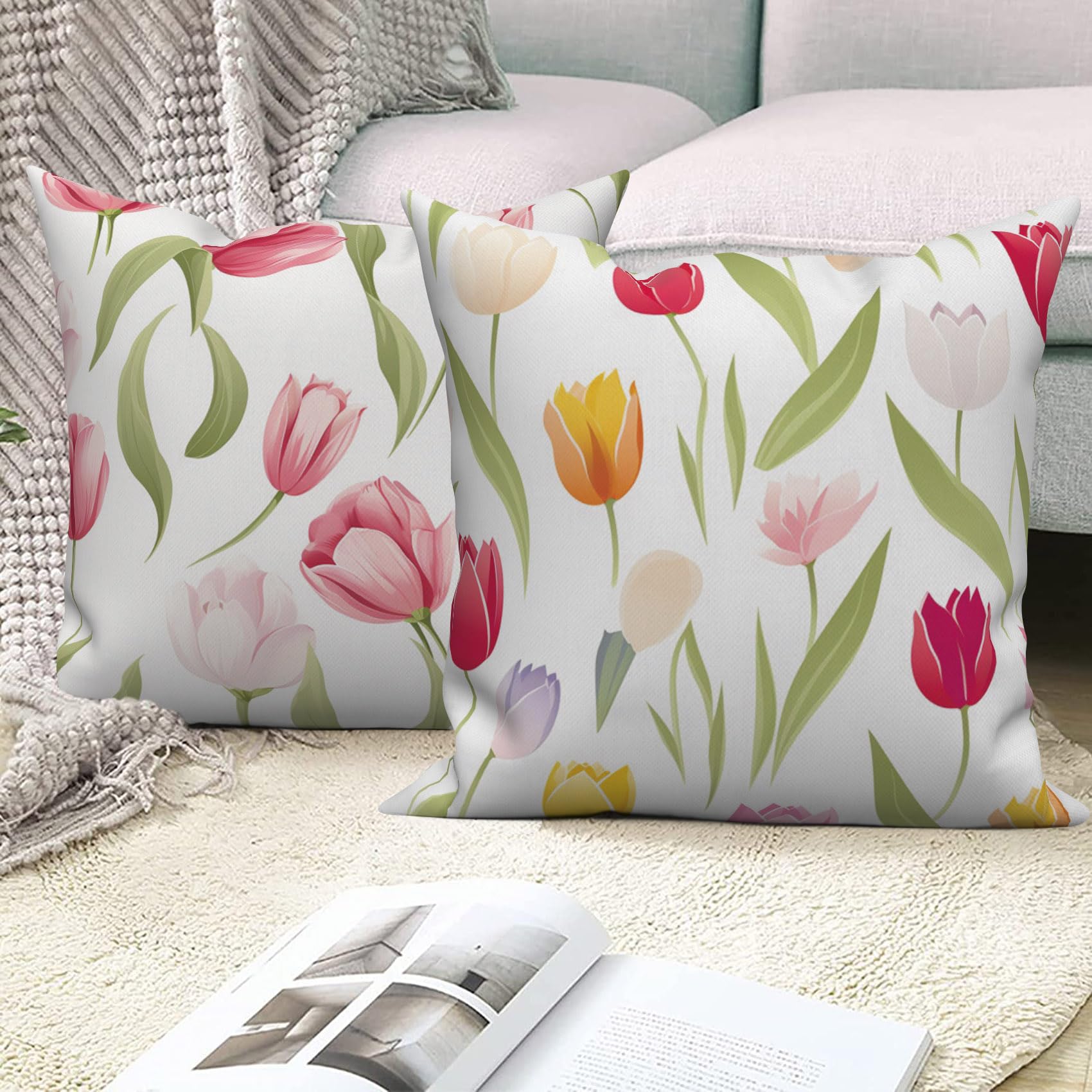 ASDCXZ Flower Pillow Cover 40x40 cm 4pcs Set - Image 3