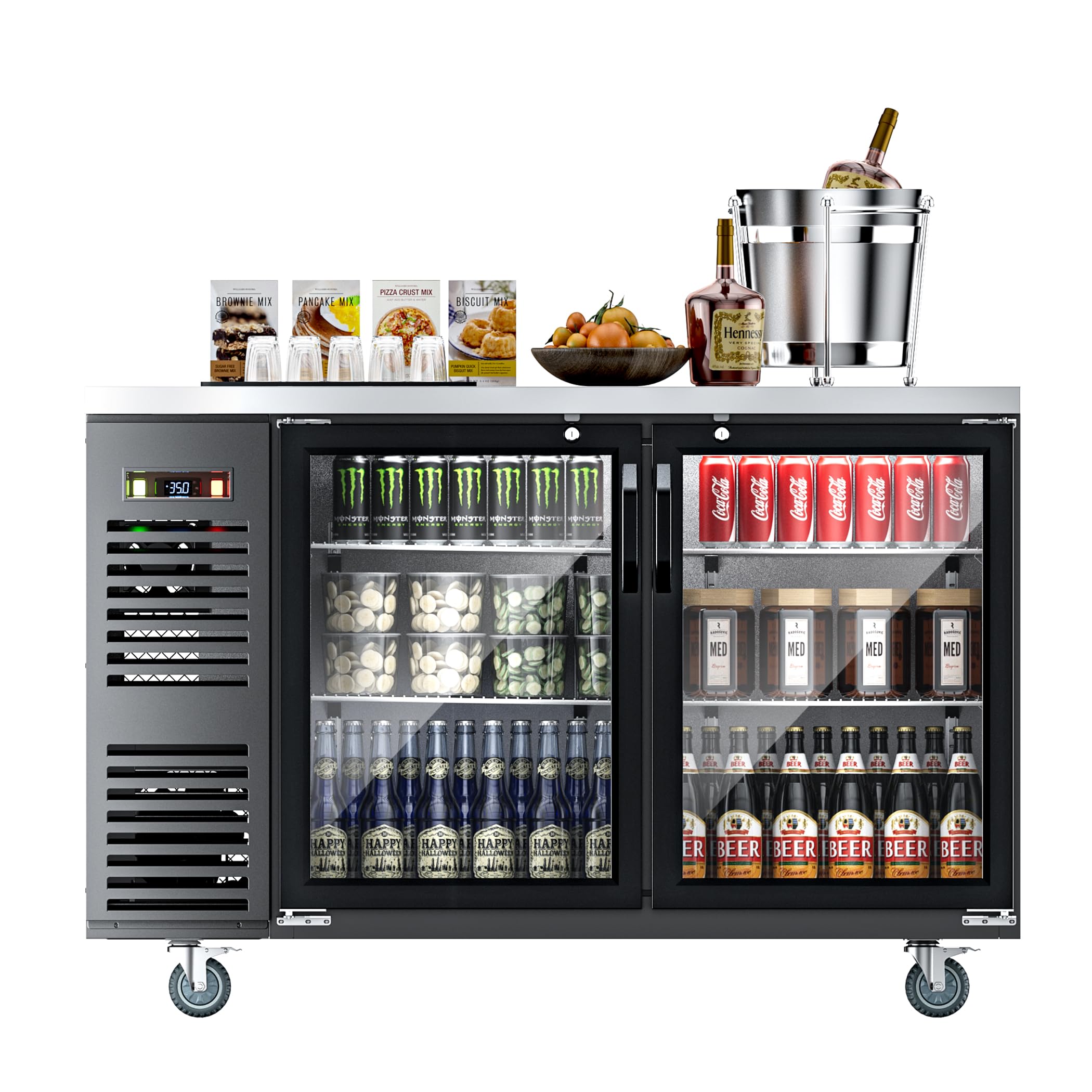 Coolake 60"W 19.4 Cu.Ft. Commercial Back Bar Cooler for Home Bar Restaurant