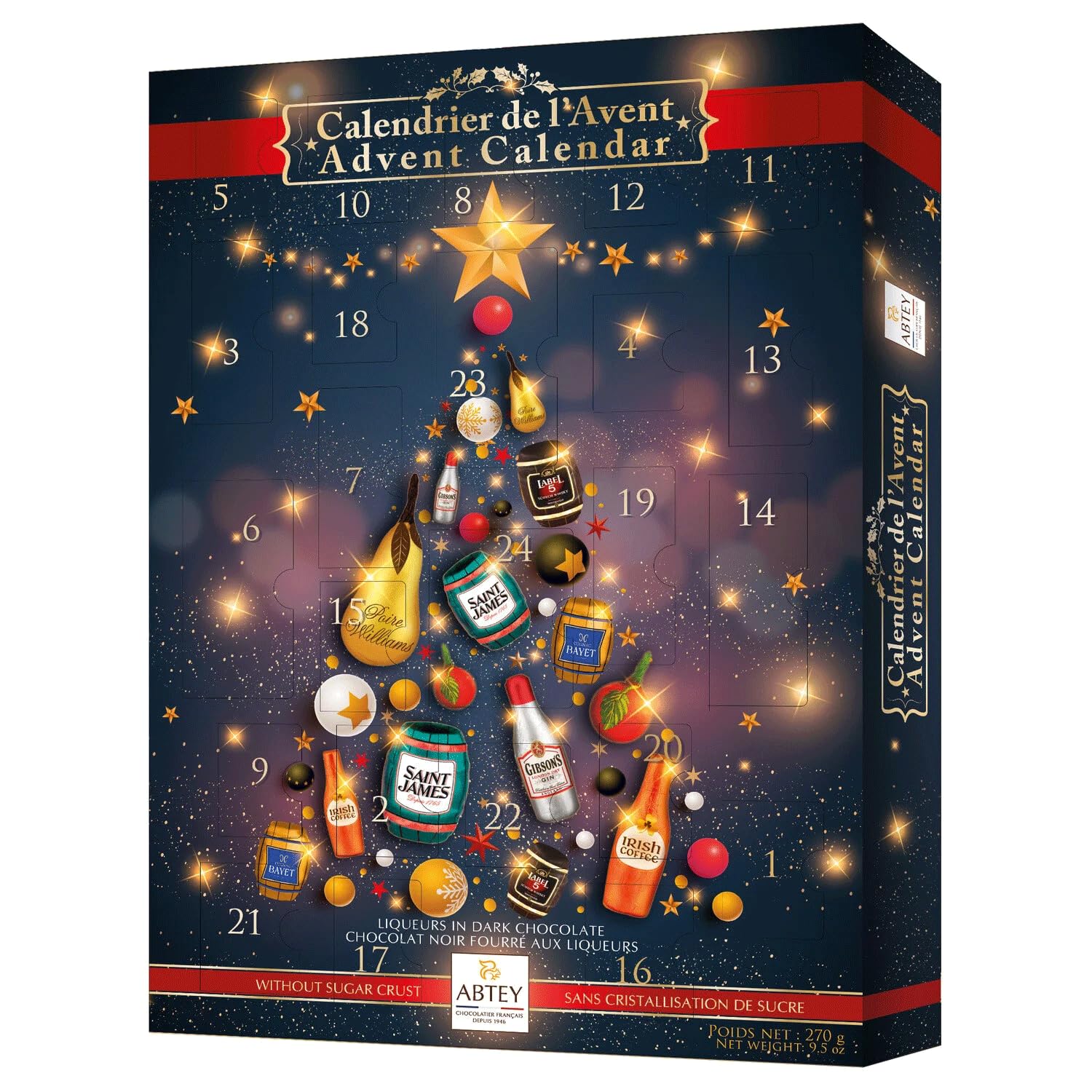 ROSSINI'S Calendario dell'avvento Abtey Liquori e Magia 270 grammi Royal Des Lys