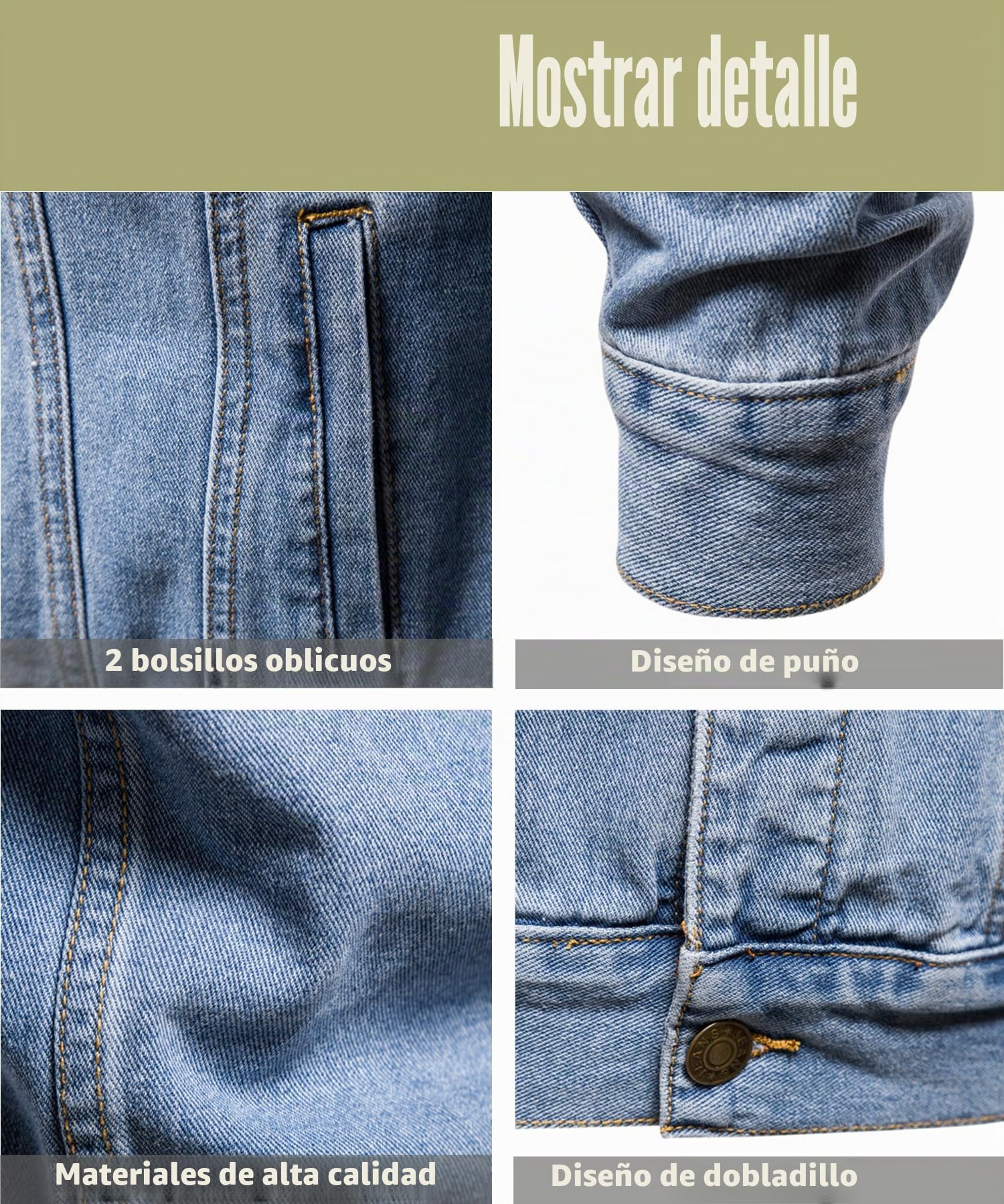 Chaquetas para hombre The Trucker Chaqueta Denim Jacket clásico abrigo Estilo Vintage Casual algodón Chaqueta de Trabajo Vaquero Lavado Chaqueta de Moto Jean Chaqueta de Entretiempo