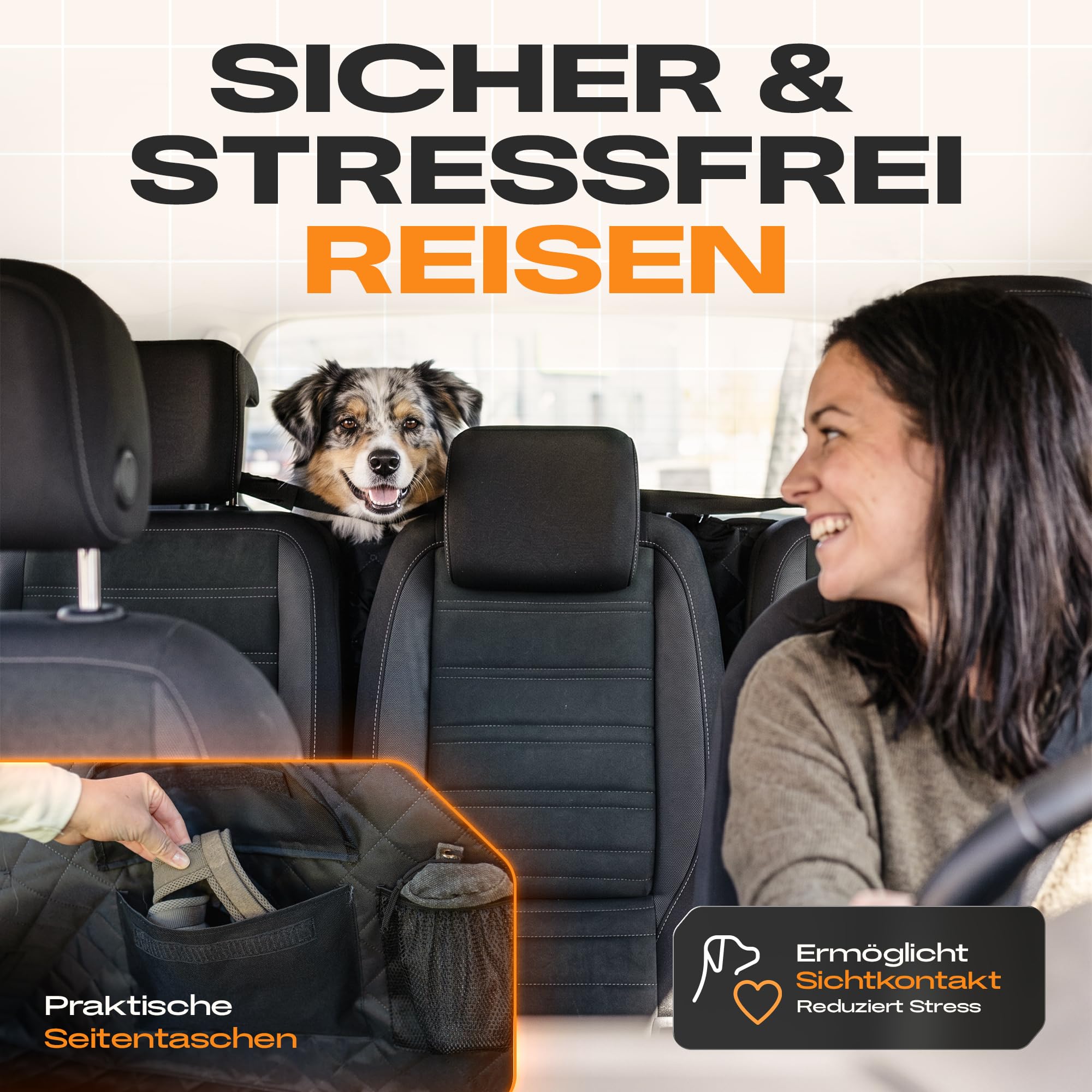 Naturiz® Kofferraumschutz Hund mit Seiten- & Ladekantenschutz - Hundedecke Auto Kofferraum - Universal Kofferraum Schutzmatte Wasserdicht & Pflegeleicht für Hunde -Hundematte mit Tasche (Kofferraum)
