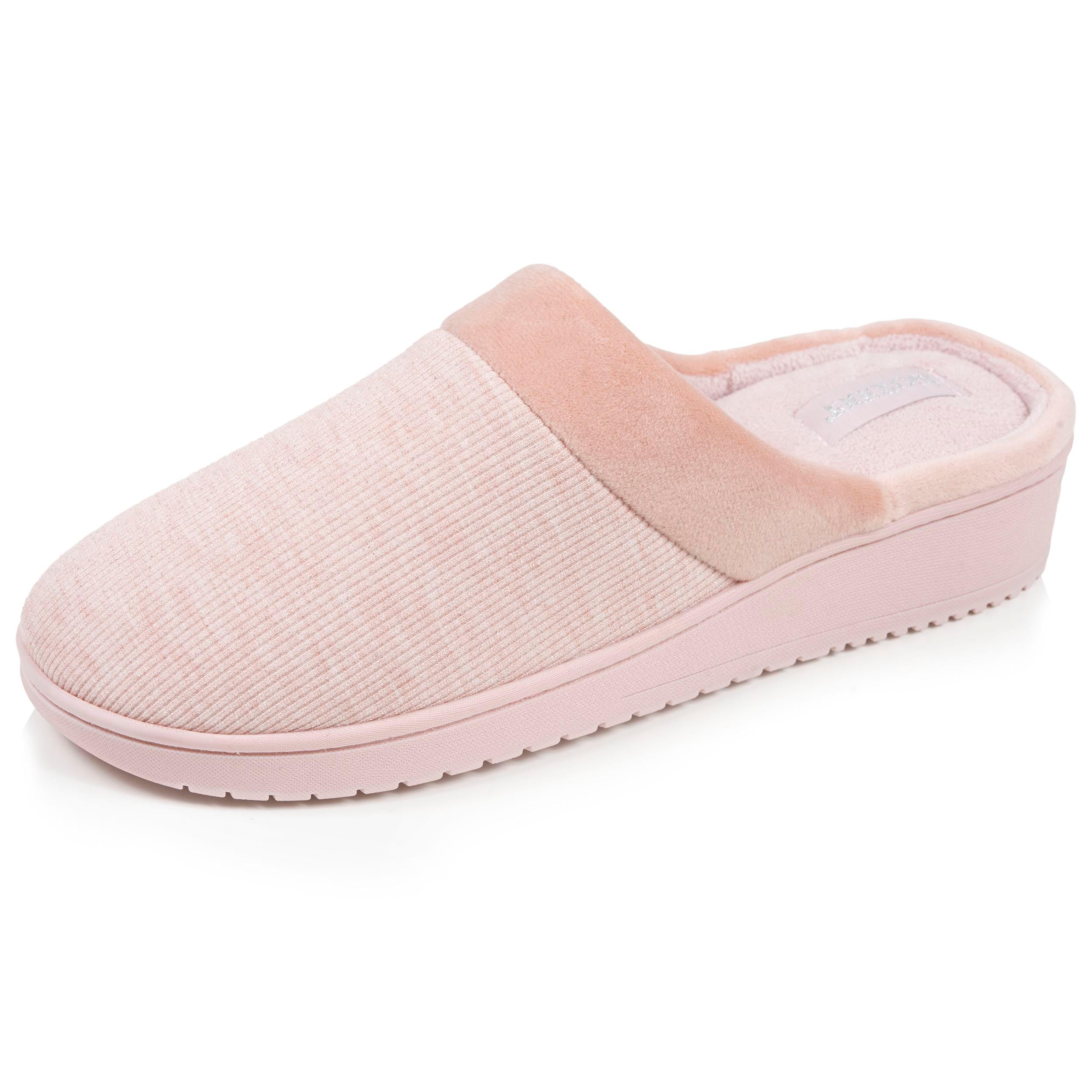 Isotoner Chaussons pantoufles Mules femme jersey mousse à mémoire forme talon 3,​7 cm, 38, blush