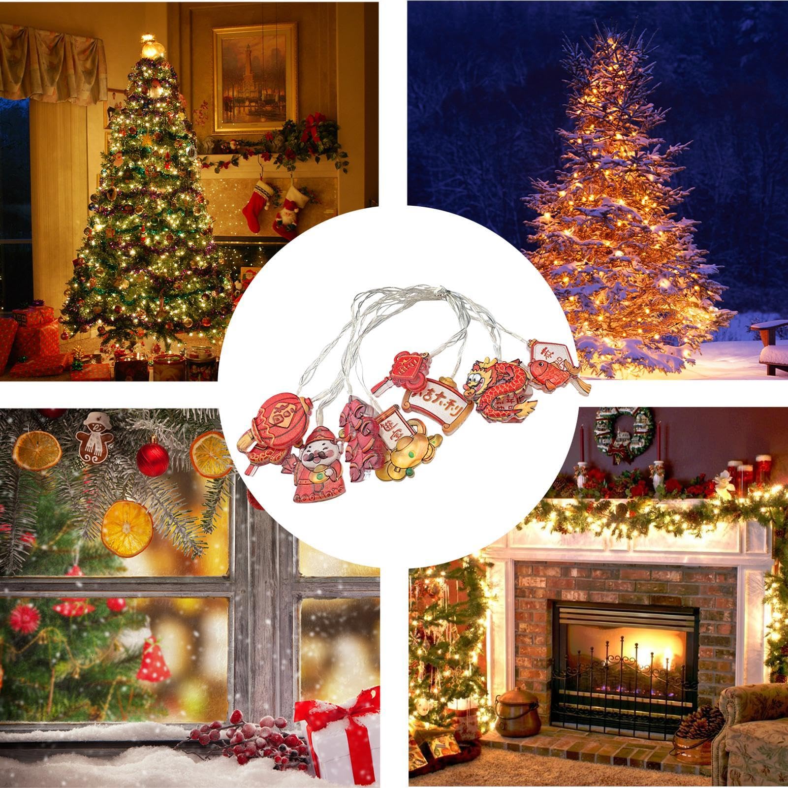 Luces de cadena de linterna china LED, luces de cadena chinas Lámparas de | Luces de cadena rojas LED, decoración del hogar interior de la lámpara de cadena, luces de