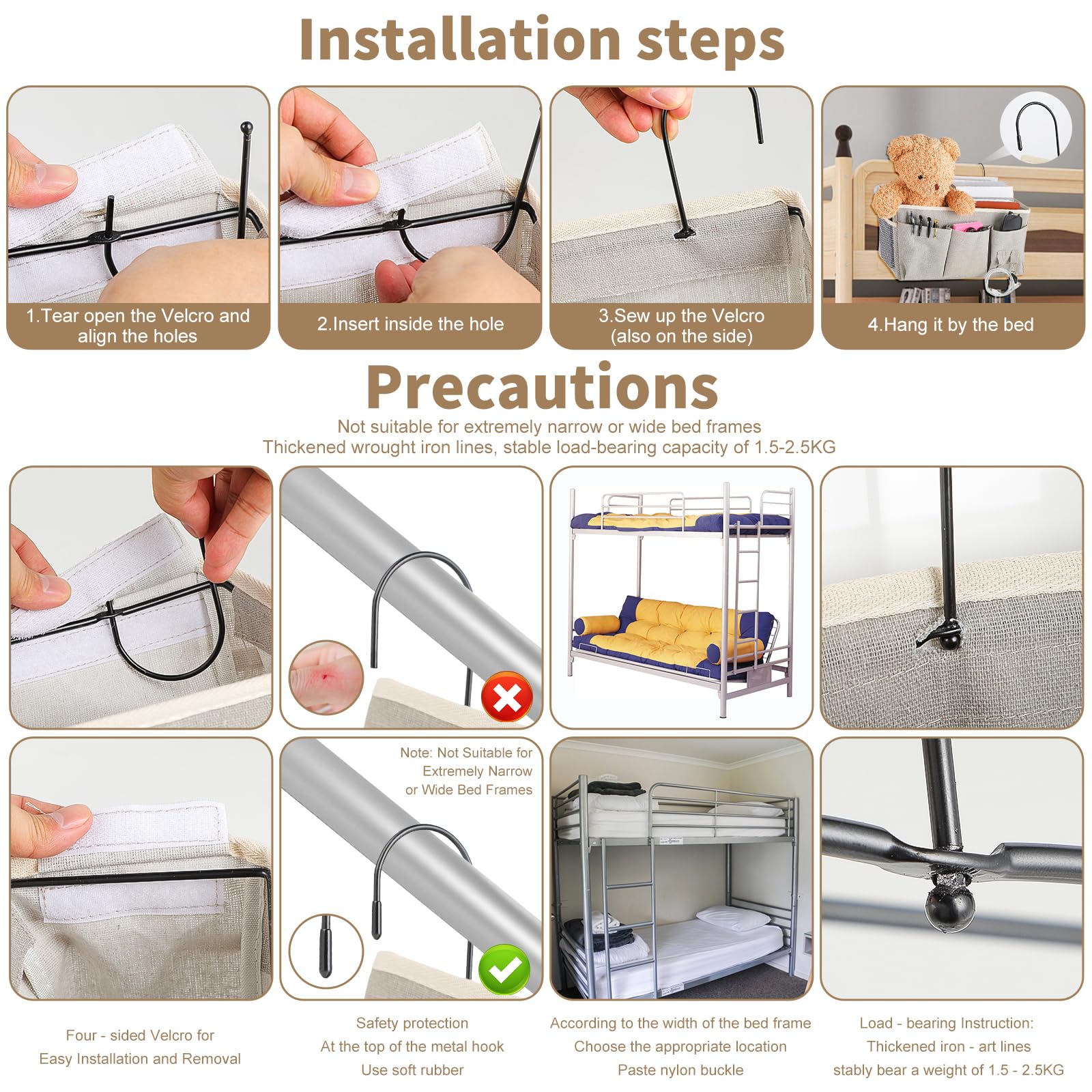 Poche De Lit, Organisateur De En Feutre à Suspendre, Suspendu Pochette