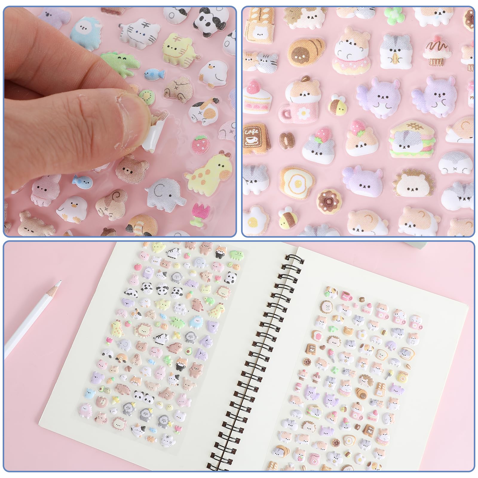 Gommette,Autocollants Kawaii, 30 Pièces, Mini Autocollants Transparents Et Mignons, Chien