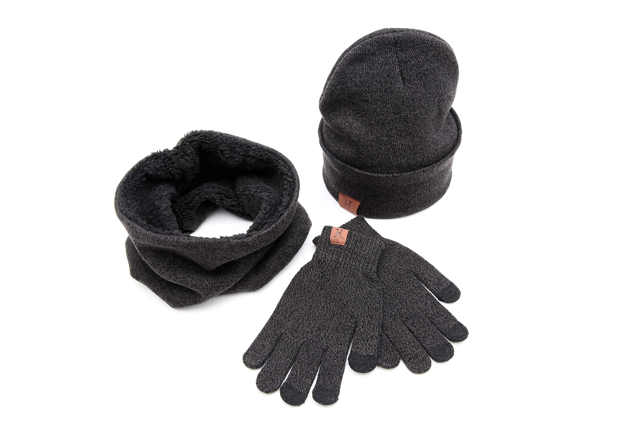 Ensemble Bonnet, écharpe Et Gants Pour écran Tactile - Bonnet D'hiver - Gants Thermiques - Écharpe Pour Homme Et Femme - 3 Pièces, BK1., Taille Unique