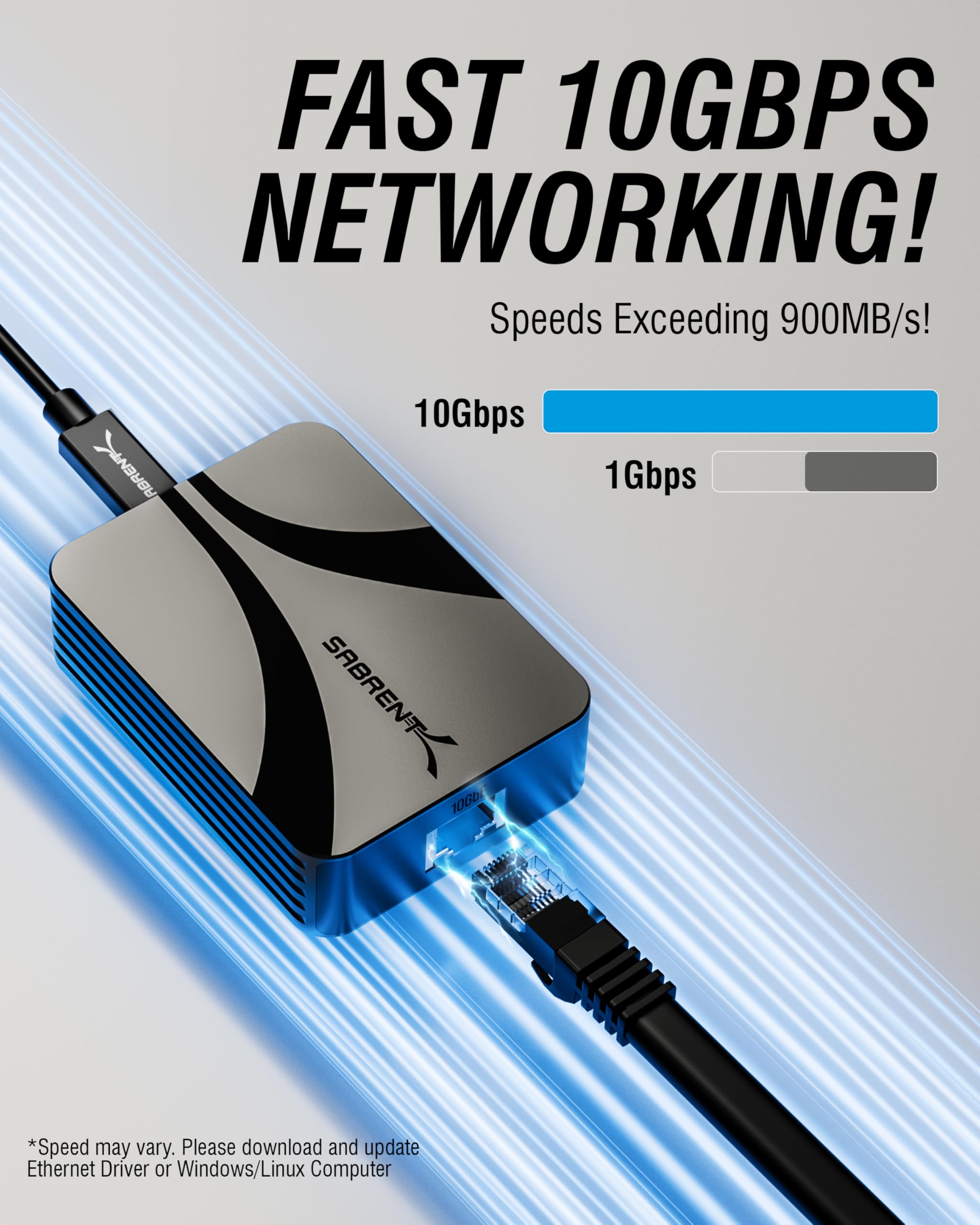 Amazon.com: SABRENT USB4 to 10 Gigabit Ethernet Adapter – USB-C to