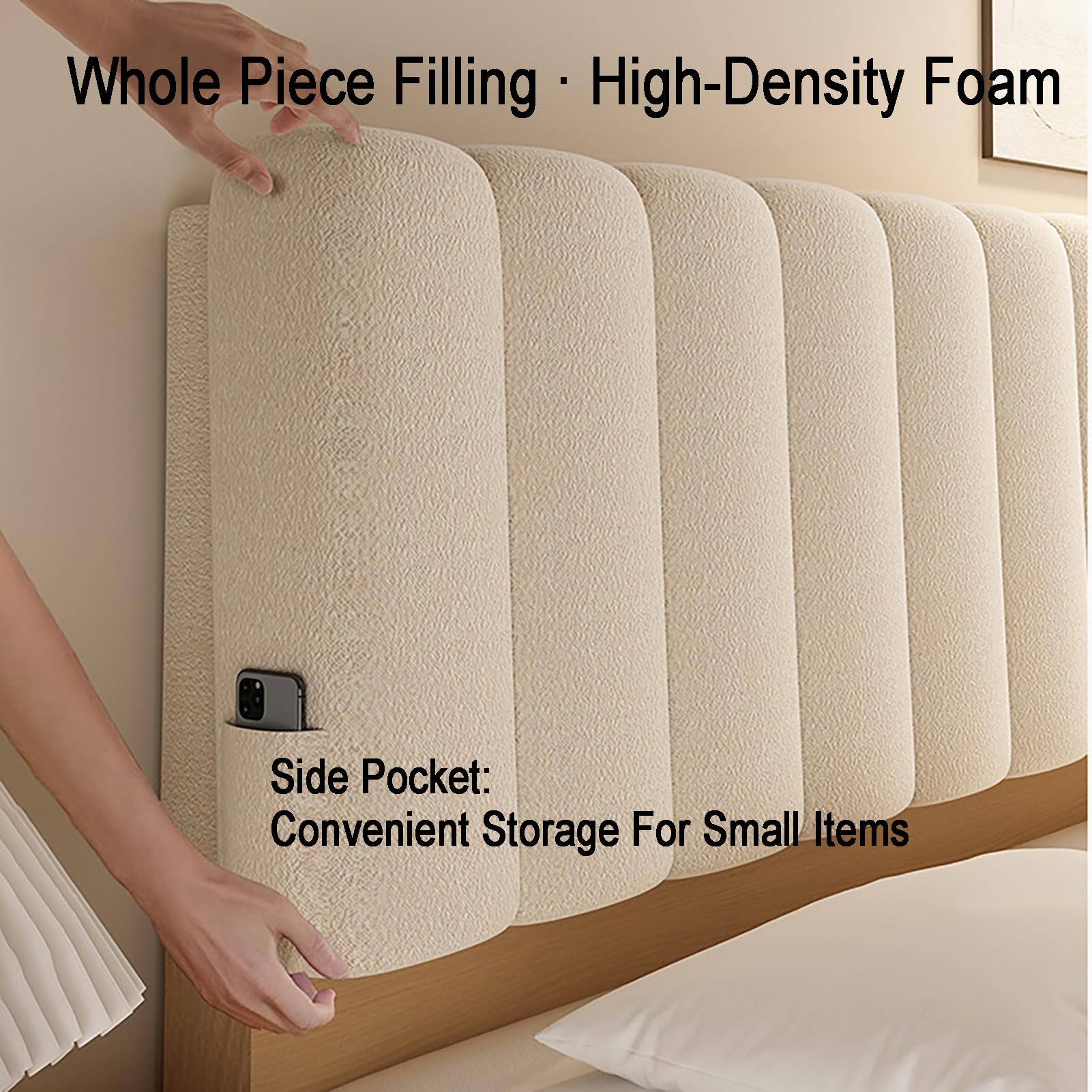 Plush Bed Headboard Cushion, Backrest Pillow, Bed Support