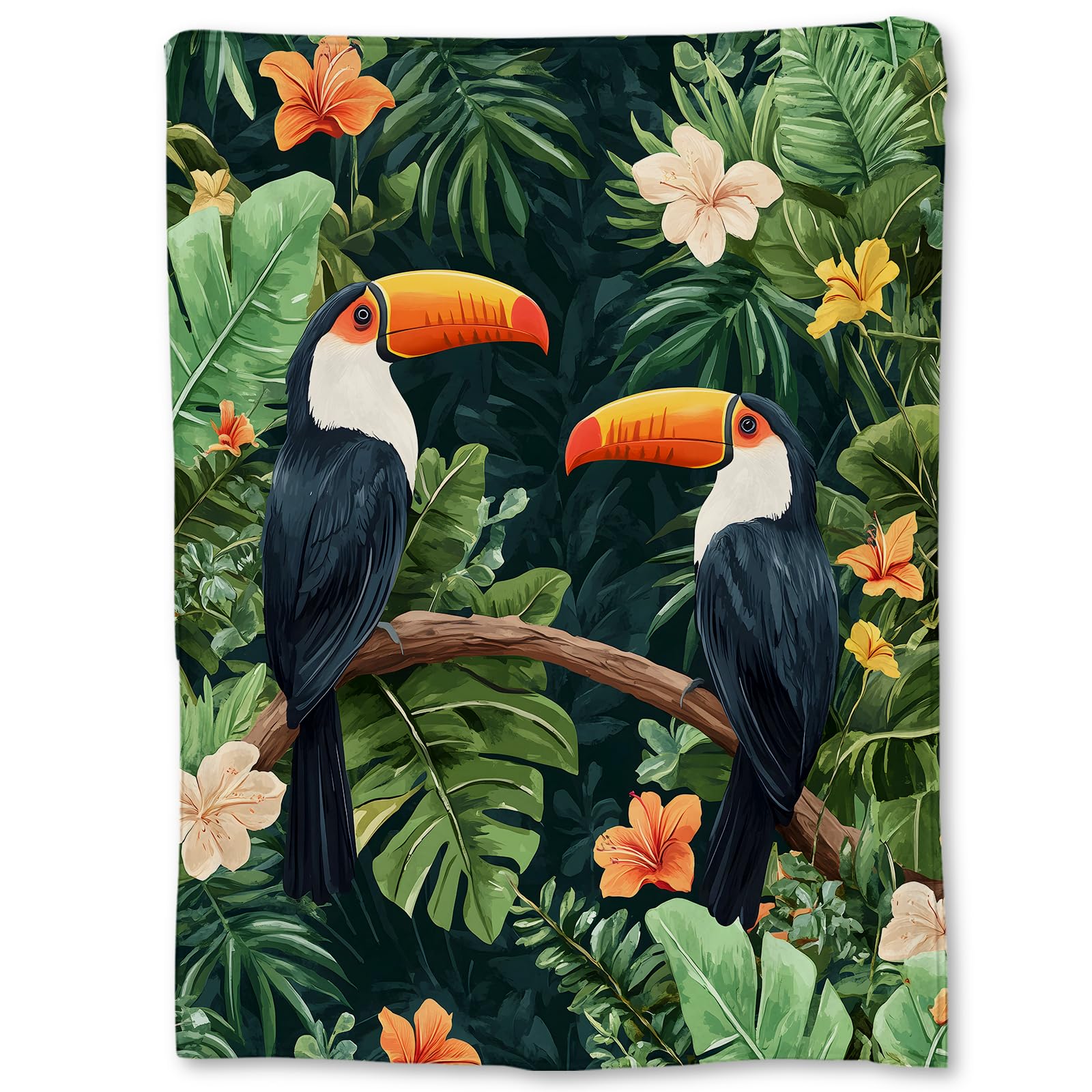Plaid toucan drôle pour fauteuil salon et soirées cocooning