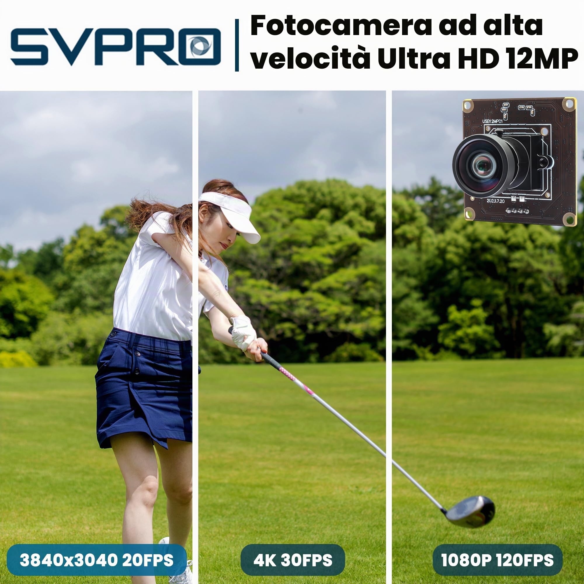 Svpro Modulo fotocamera USB 12 MP 4K 30 fps, IMX577 1080P 120 fps, telecamera ad alta velocità M12, grandangolo, PC, per Raspberry Pi