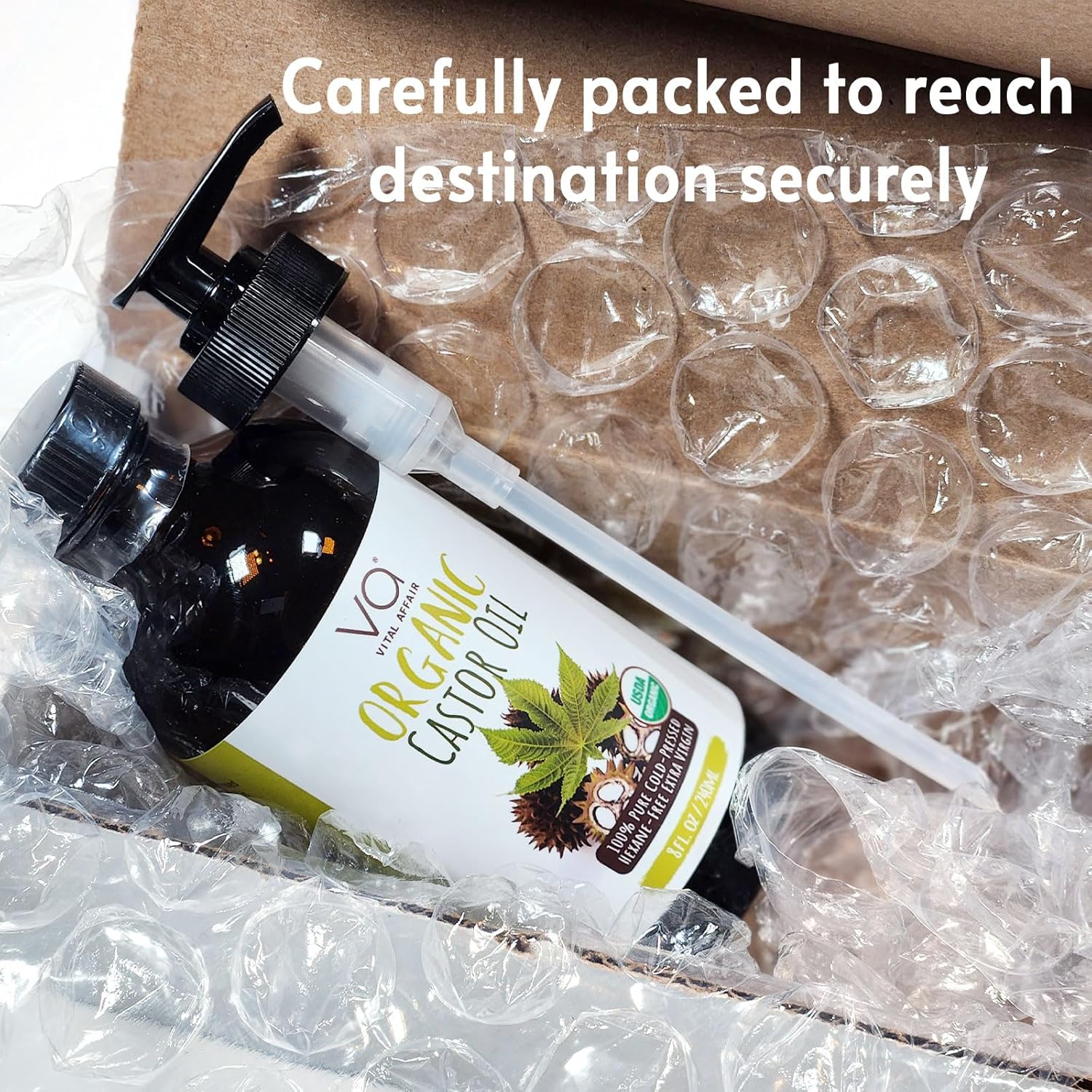 VITAL AFFAIR Castor Oil Organic Cold Pressed Unrefined Glass Bottle - USDA Certified Castor Oil For Hair Growth, Skin, Eyelashes, Eyebrows & Nails - 8 Fl Oz - Image 8