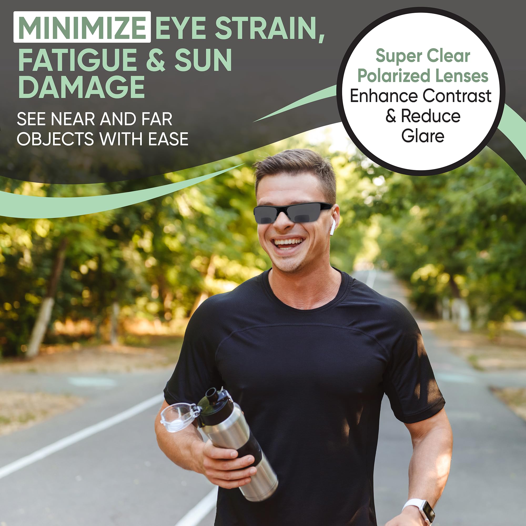 Success Eyewear Yogo Vision polaryzacyjne okulary przeciwsłoneczne damskie, kwadratowe, klasyczne, nowoczesne, eleganckie, 100% ochrona przed promieniowaniem UV.