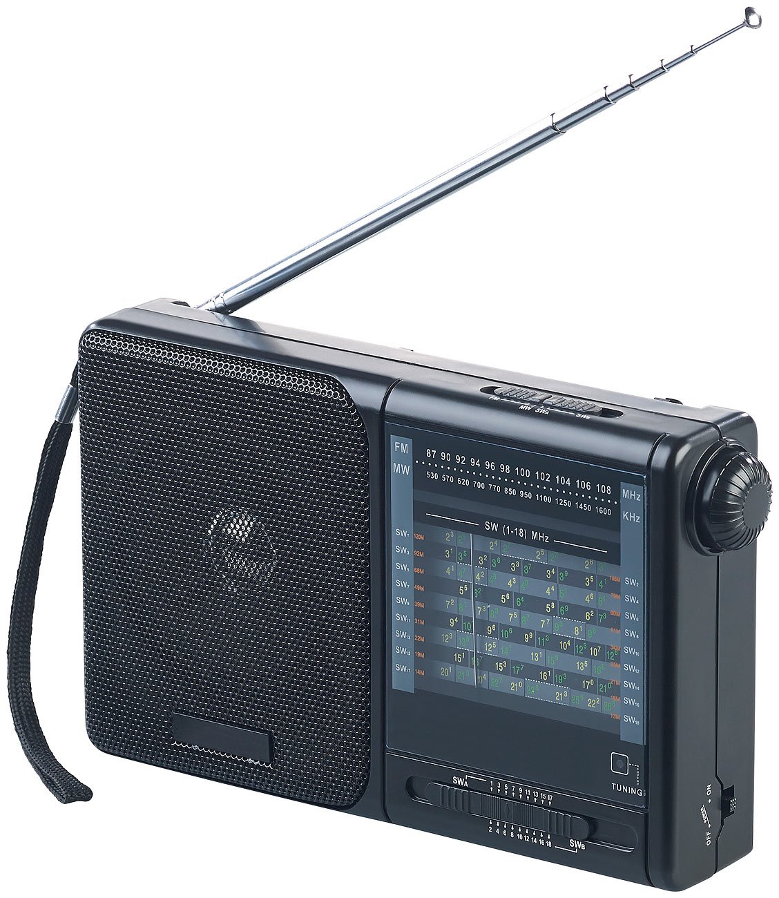 auvisio Radios de Cocina - Radio Mundial: Analógico de 20 Bandas- Receptor de Onda Corta, FM, MW, 18x KW, Ajuste de frecuencia Continuo (Receptor Onda Corta, Radio Mundial, SW)