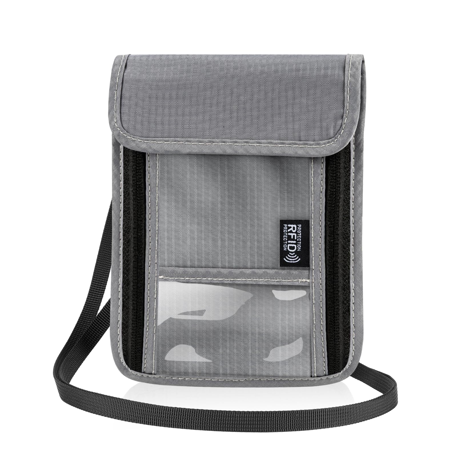 Portadocumenti Da Collo Con Blocco RFID - Borsello Viaggio Per Carte, Cellulare E Passaporto, Nero - Foto 3