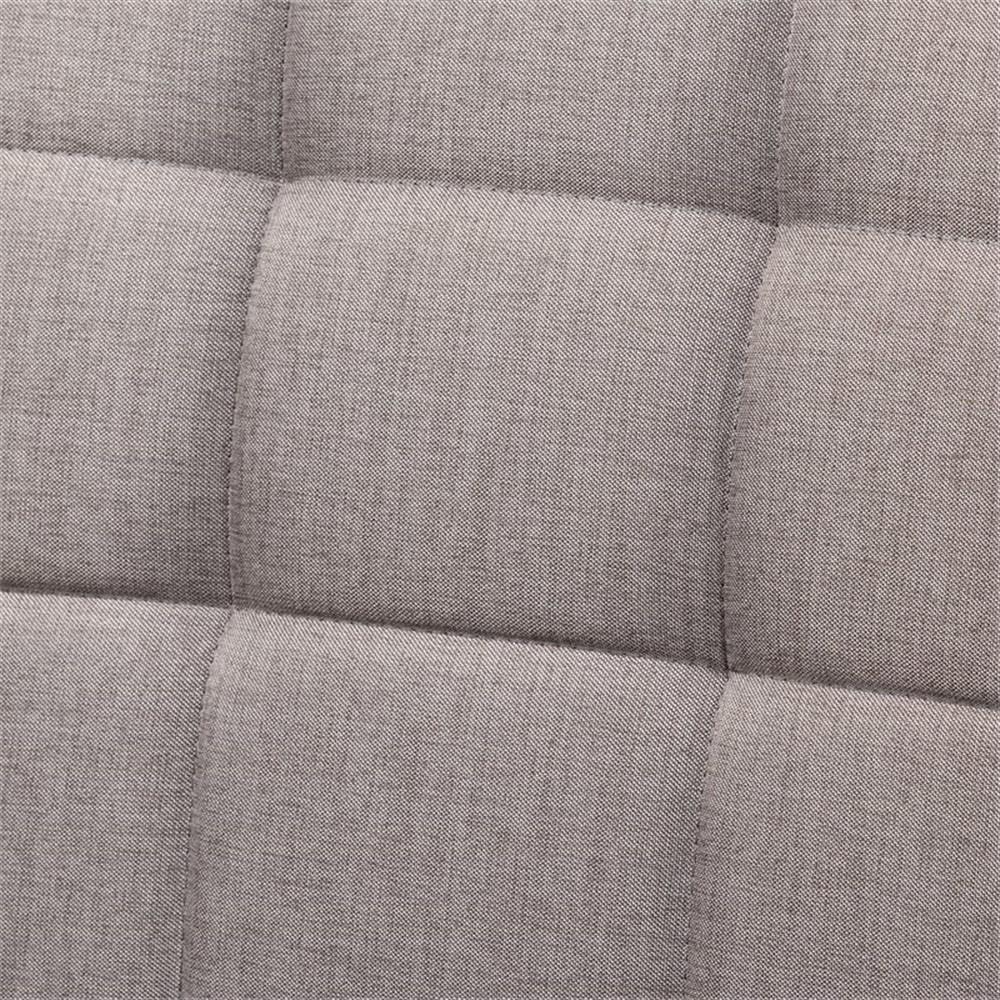 BOWERY HILL 2-Piece Dining Nook Banquette Set, Grey Upholstered Fabric and Walnut Brown Finished Wood, Biscuit Tufted, Tapered Legs, Mid-Century Style, Space-Saving Dining Room Seating